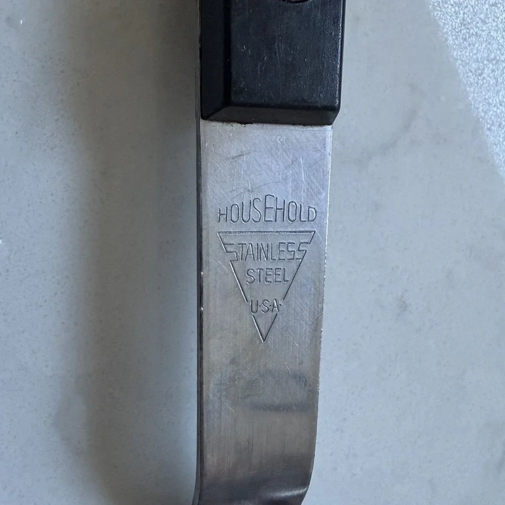 Vintage Household Brand Curved Wide Spatula Flipper Stainless Steel USA